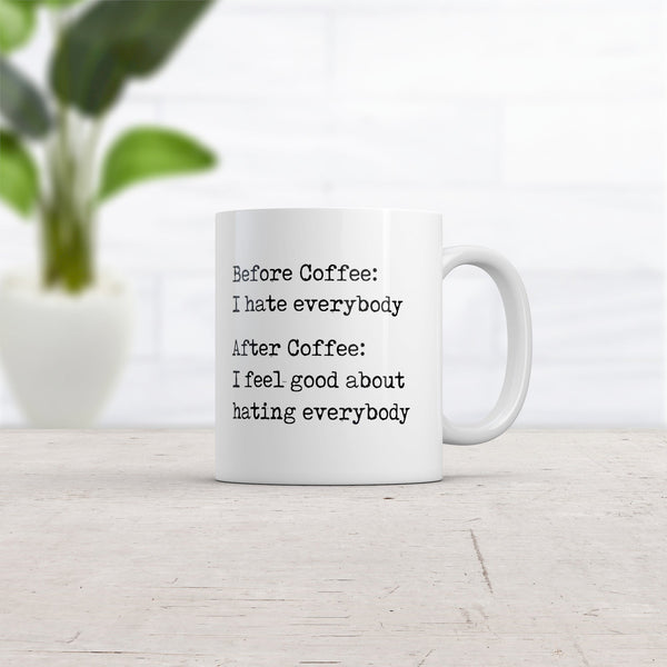 Funny Sarcastic 'Before Coffee, After Coffee' Mug for Caffeine Lovers - 11oz Novelty Cup
