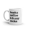 Cozy Vibes Mug: Cute Graphic Cup for Book Lovers, Coffee Enthusiasts, and Fuzzy Sock Fans - 11oz