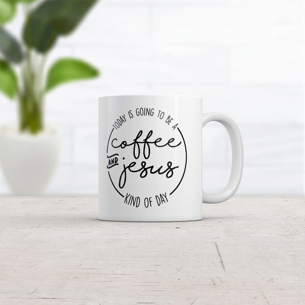 11oz Cute Mug for Caffeine Lovers: 'Coffee and Jesus' Day Worship Cup