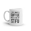 Funny Sarcastic Mug for Introverted Caffeine Lovers - 'Coffee with a Side of STFU' - 11oz