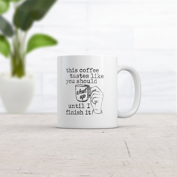 Funny 'Please Be Quiet Until I've Finished My Coffee' Mug - 11oz Novelty Cup for Caffeine Lovers