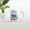 Funny Golf Ball Mug - 'Easily Distracted by Balls' Novelty Coffee Cup - 11oz