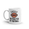 Funny Sarcastic 'Easily Distracted by Football' Mug - 11oz Novelty Coffee Cup for Football Lovers