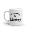Funny 'Easily Distracted by Whiskey' Mug - 11oz Novelty Coffee Cup for Liquor Lovers