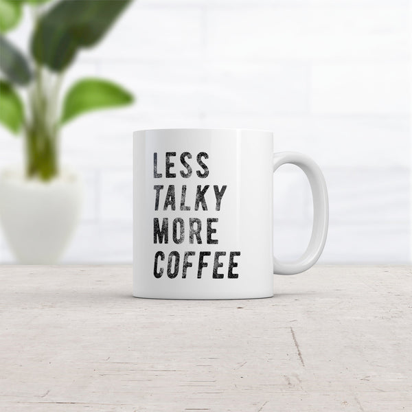 Less Talk, More Coffee Mug - Funny Sarcastic Cup for Antisocial Caffeine Lovers - 11oz Novelty Mug