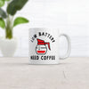 Funny Sarcastic 'Low Battery, Need Coffee' Mug - 11oz Novelty Cup