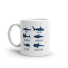 Funny Sarcastic Shark Types Mug - 'Nope' Graphic Novelty Coffee Cup - 11oz
