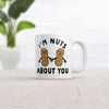 Im Nuts About You Mug - Humorous Peanut Couple Pun Graphic Coffee Cup - 11oz