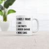 Funny Car Guy Wishlist Mug - 11oz Novelty Coffee Cup for Mechanics