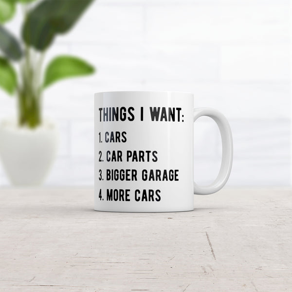 Funny Car Guy Wishlist Mug - 11oz Novelty Coffee Cup for Mechanics