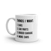 Funny Car Guy Wishlist Mug - 11oz Novelty Coffee Cup for Mechanics