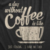  A Day Without Coffee Is Like Just Kidding I Have No Idea Womens T Shirt 