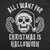  All I Want For Christmas Is Halloween Womens T Shirt 