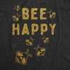  Bee Happy Glitter Womens T Shirt 