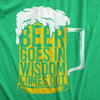  Beer Goes In Wisdom Comes Out Womens T Shirt 