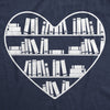  Bookshelf Heart Womens T Shirt 
