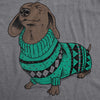  Dachshund In Christmas Sweater Womens T Shirt 