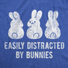  Easily Distracted By Bunnies Womens T Shirt 