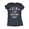  Gin Is My Christmas Spirit Womens T Shirt 