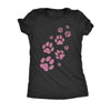  Glitter Dog Paw Prints Womens T Shirt 