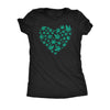  Glitter Heart Made Of Pot Leaves Womens T Shirt 