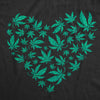  Glitter Heart Made Of Pot Leaves Womens T Shirt 