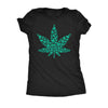  Glitter Pot Leaf Made Of Hearts Womens T Shirt 