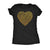  Gold Glitter Leopard Print Heart Womens T Shirt 