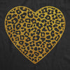  Gold Glitter Leopard Print Heart Womens T Shirt 