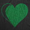  Green Glitter Heart Womens T Shirt 