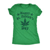  Happy Saint Patricks Day Weed Womens T Shirt 