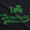  I Clover Shenanigans Glitter Womens T Shirt 