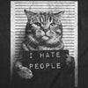  I Hate People Cat Mugshot Womens T Shirt 