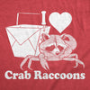  I Heart Crab Raccoons Womens T Shirt 