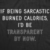  If Being Sarcastic Burned Calories Id Be Transparent By Now Womens T Shirt 