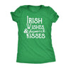  Irish Wishes And Shamrock Kisses Womens T Shirt 