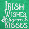  Irish Wishes And Shamrock Kisses Womens T Shirt 