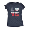  Love American Flag Womens T Shirt 