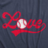  Love Baseball Script Womens T Shirt 