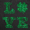  Love Clover Glitter Womens T Shirt 