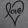  Love Cursive Heart Womens T Shirt 
