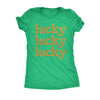  Lucky Lucky Lucky Orange Glitter Womens T Shirt 