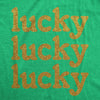  Lucky Lucky Lucky Orange Glitter Womens T Shirt 