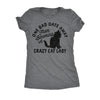  One Bad Date Away From Becoming A Crazy Cat Lady Womens T Shirt 