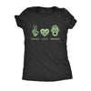  Peace Love Brains Womens T Shirt 