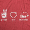  Peace Love Christmas Womens T Shirt 