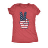  Peace Sign American Flag Womens T Shirt 