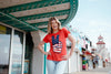  Peace Sign American Flag Womens T Shirt 