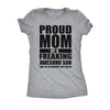  Proud Mom Of A Freaking Awesome Son Womens T Shirt 