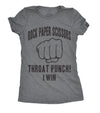  Rock Paper Scissors Throat Punch Womens T Shirt 
